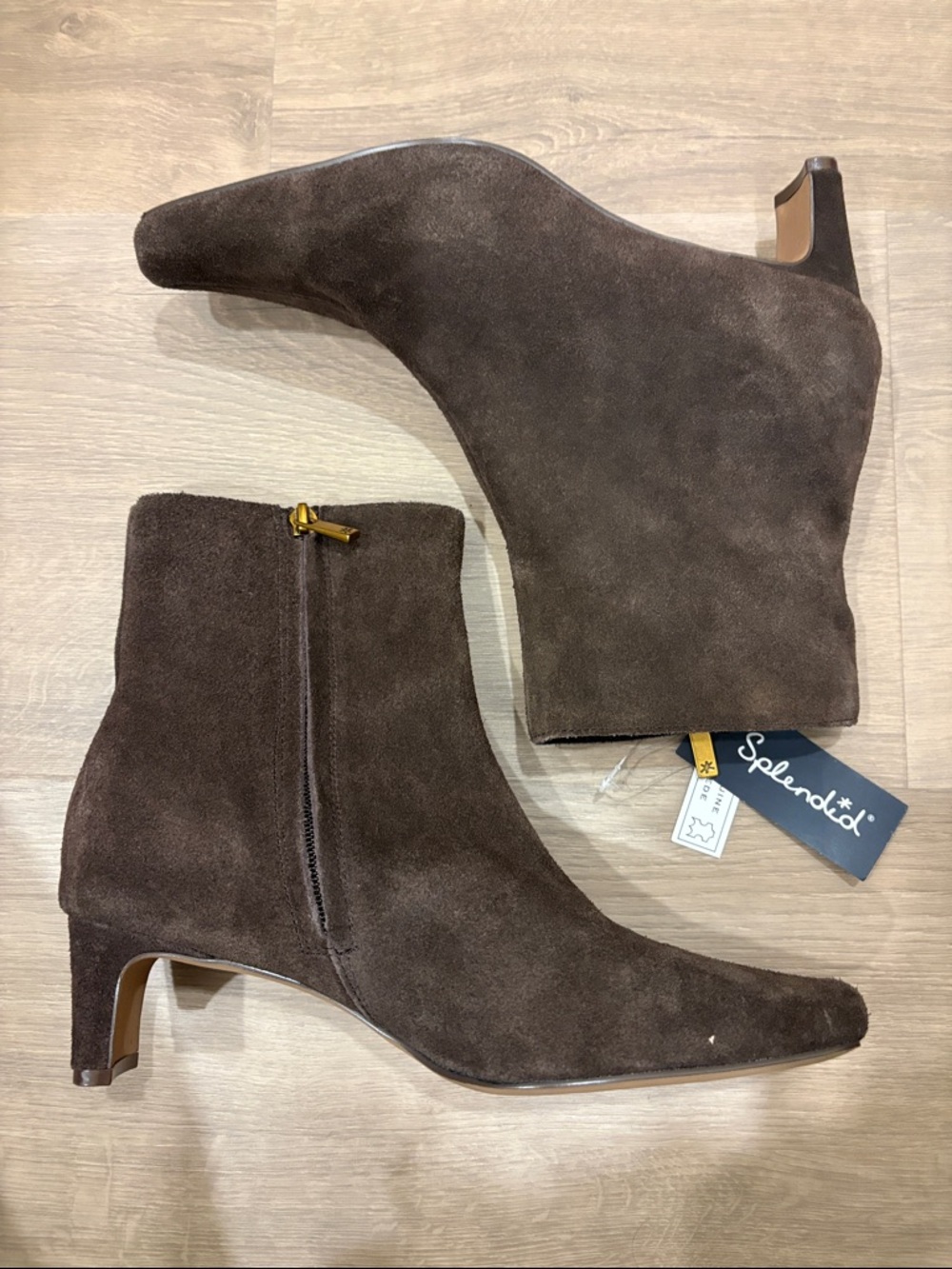 Splendid Dark Brown Suede Pointed Toe Ankle Booties